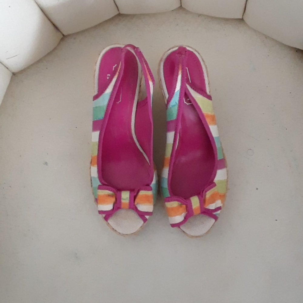 NEW Coach slingback peep toe espadrilles
